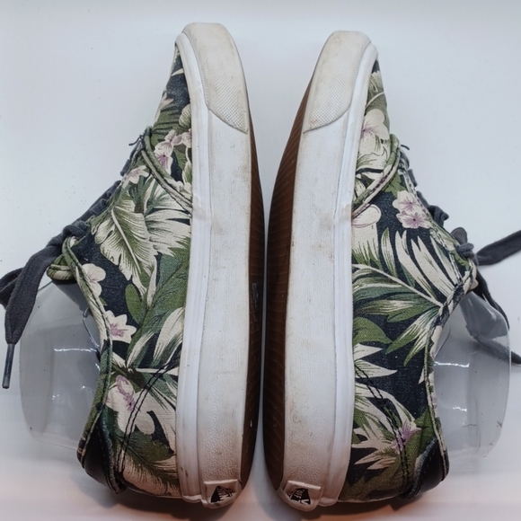 Vans Hawaiian Canvas Green Floral Sneakers Shoes Off The Wall  8.5 Womens - Picture 3 of 10